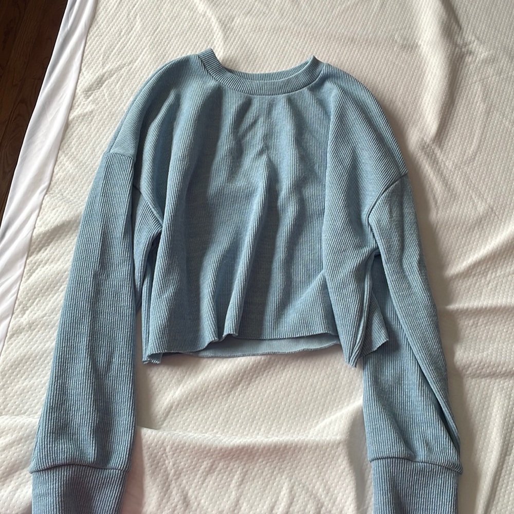 Light blue cropped sweatshirt